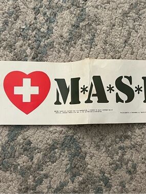 M*A*S*H Logo Decal with Red Heart Cross 1982